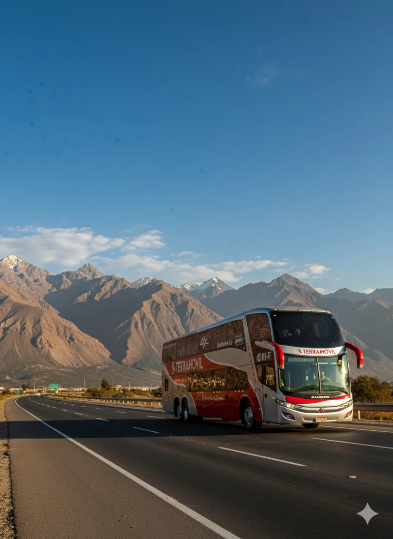 Imagen del bus de Terramovil en la carretera